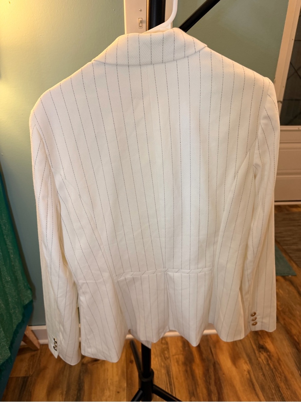 White House Black Market White Pinstripe Blazer - Picture 3 of 4